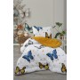 ETE HOMETEX TEK KİŞİLİK LÜX WELSOFT YORGAN SETİ KELEBEK HARDAL155X215CM 8696474232008